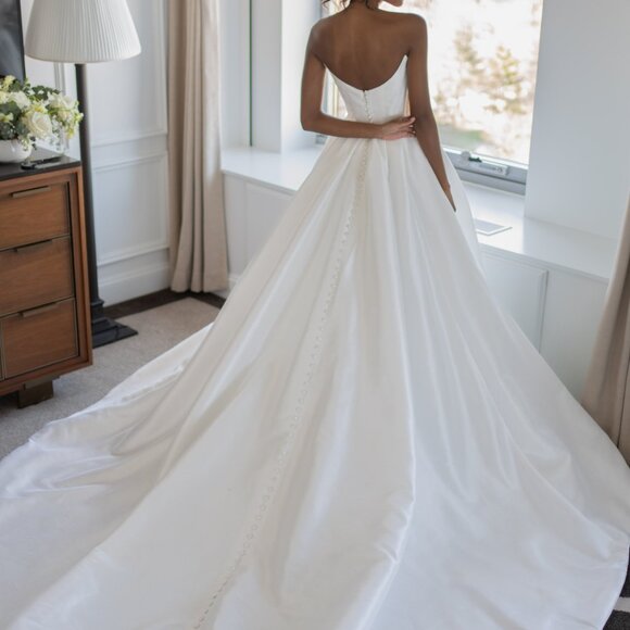 Blanche Bridal Alix Wedding Modern Ballroom Gown with Mesh Cutouts - Picture 14 of 14